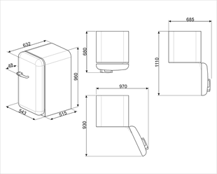 SMEG PASTEL YEŞİL BUZDOLABI FAB10RPG5