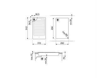 SMEG PGF30B KLASİK ÇELİK DOMİNO BARBEKÜ OCAK