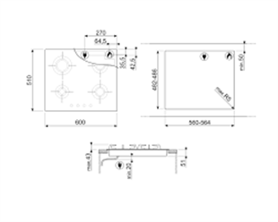 SMEG PVL664CN DOLCE STİL NOVO SİYAH GAZLI OCAK