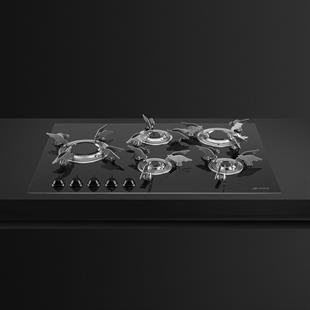 SMEG PVL675LCN DOLCE STİL NOVO SİYAH GAZLI OCAK