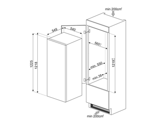 SMEG S4L120E TEK KAPILI ANKASTRE BUZDOLABI