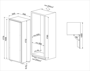 SMEG S9L1721E TEK KAPILI ANKASTRE BUZDOLABI