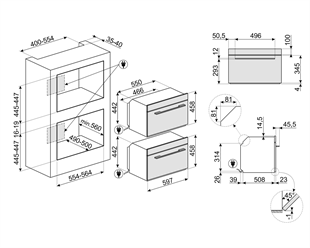 SMEG SF4101MCN1 LİNEA KOMBİ MİKRODALGALI FIRIN