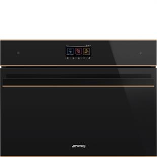 SMEG SF4604WMCNR DOLCE STİL NOVO SİYAH CAM BAKIR ESTETİK KOMBİ MİKRODALGALI FIRIN