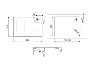 SMEG SIM3864D LİNEA SİYAH ANKASTRE İNDÜKSİYONLU OCAK