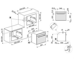 SMEG SO6104APG LİNEA GALİLEO OMNİCHEF NEPTUNE GREY BUHARLI VE MİKRODALGALI FIRIN