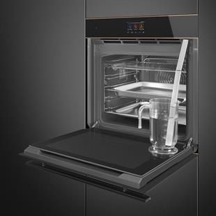 SMEG SO6604S4PNR DOLCE STİL NOVO SİYAH CAM BAKIR ESTETİK KOMBİ BUHARLI FIRIN