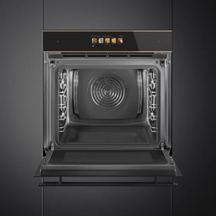 SMEG SO6606WAPNR DOLCE STİL NOVO SİYAH CAM BAKIR ESTETİK BUHARLI VE MİKRODALGALI FIRIN