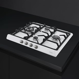 SMEG SR764BS CORTINA BEYAZ ( MAT GÜMÜŞ ESTETİK ) GAZLI OCAK