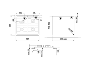 SMEG SR964BGH LİNEA VICTORIA BEYAZ GAZLI OCAK