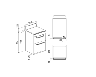 SMEG TR62IP2 VİCTORİA KREM İNDÜKSİYONLU KUZİNE FIRIN