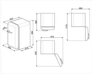 SMEG PEMBE BUZDOLABI FAB10RPK5