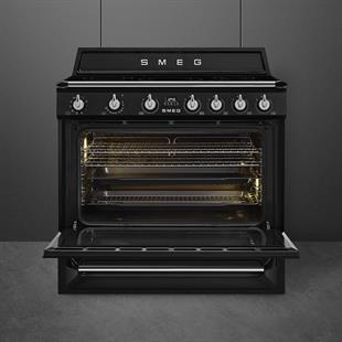 SMEG VICTORIA TR90IBL2 SİYAH İNDÜKSİYONLU KUZİNE FIRIN 90 CM