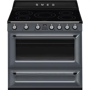 SMEG VICTORIA TR90IGR2 BARUT GRİSİ İNDÜKSİYONLU KUZİNE FIRIN 90 cm