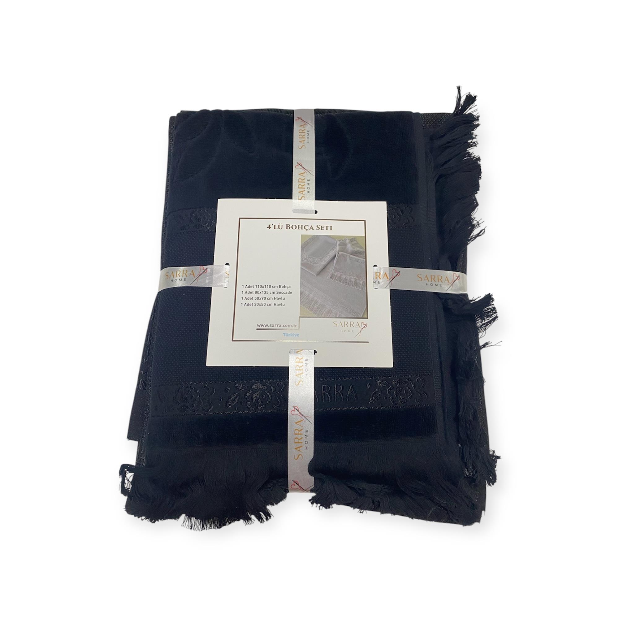Sarra 4'lü Bohça Seti Siyah