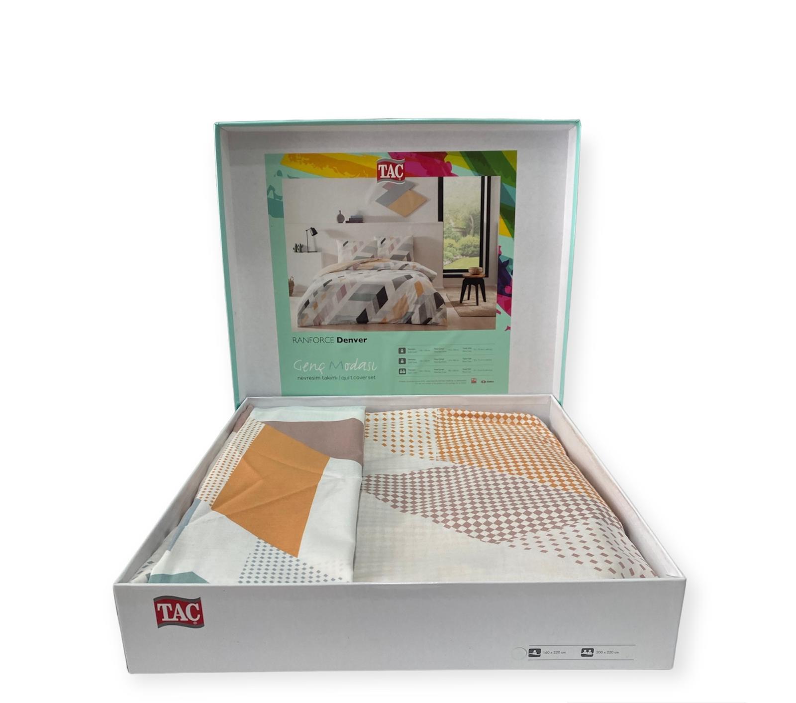 Taç Denver Ranforce Tek Kişilik Nevresim Takımı Mint