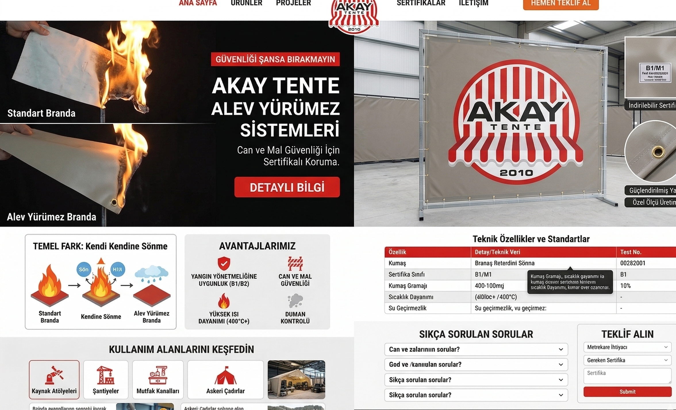 Alev Yürümez Yanmaz Branda 