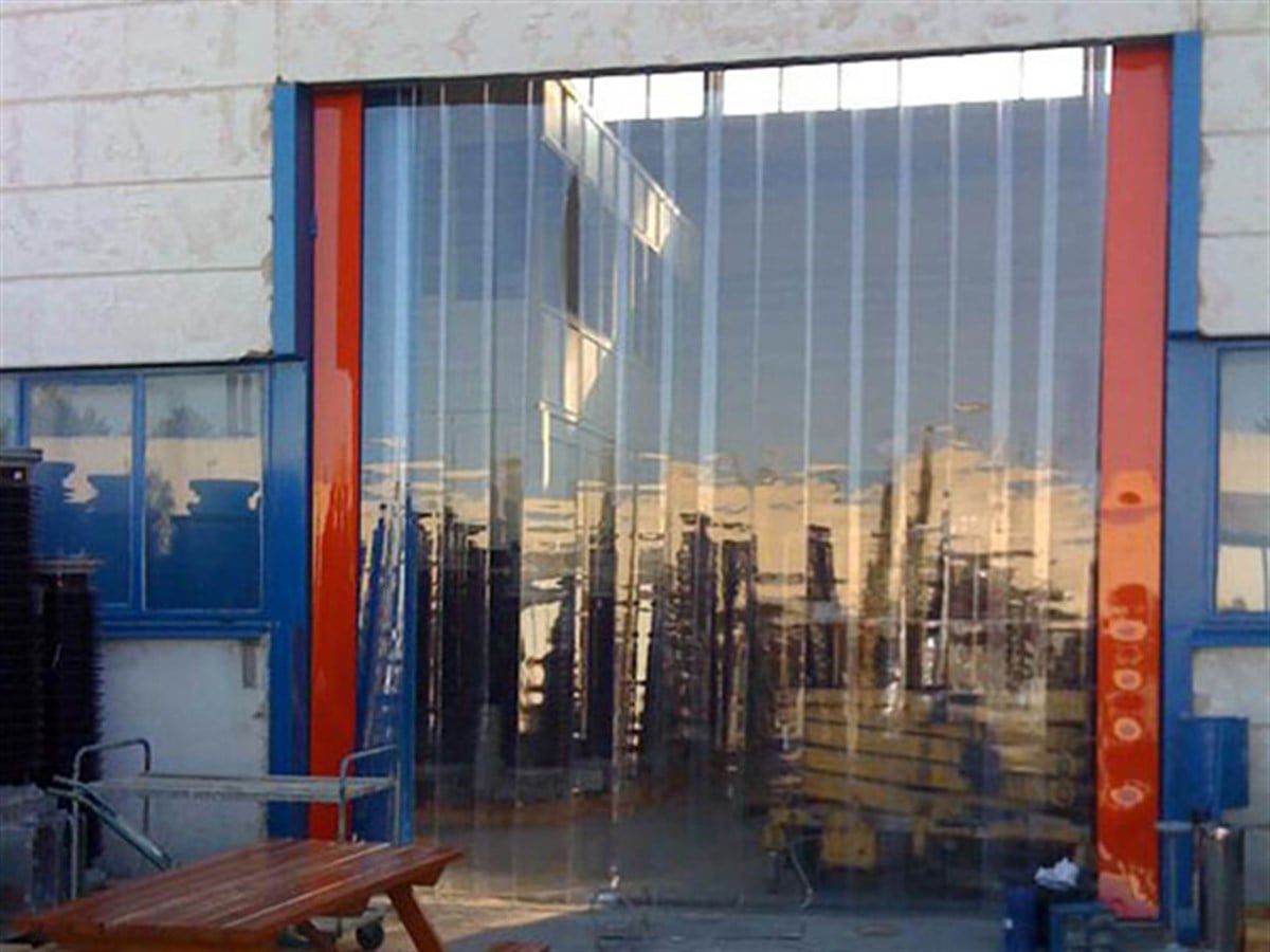 Kasap Şerit Perde Fabrika Giriş Kapısı Dilimli Pvc Şeffaf Perde