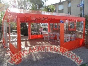 4m*3m Şeffaf Brandalı Küçük Cafe Tarzı Kış Bahçesi Çadırı