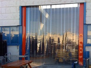 Kasap Şerit Perde Fabrika Giriş Kapısı Dilimli Pvc Şeffaf Perde