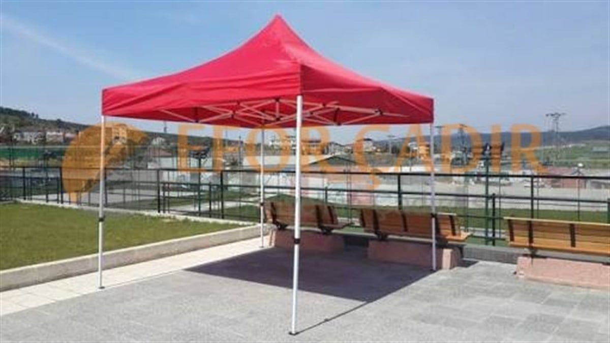 Portatif Pratik Çardak 3mX3m Kırmızı 