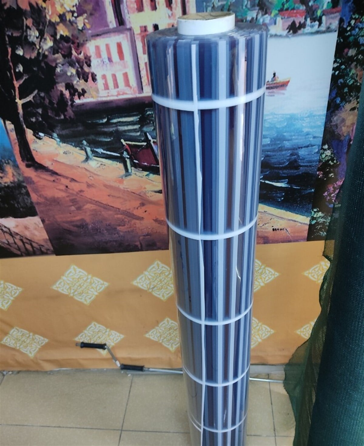 Şeffaf Branda 137cm En 0,80 mm Ultra Uv Katkılı Çizgili