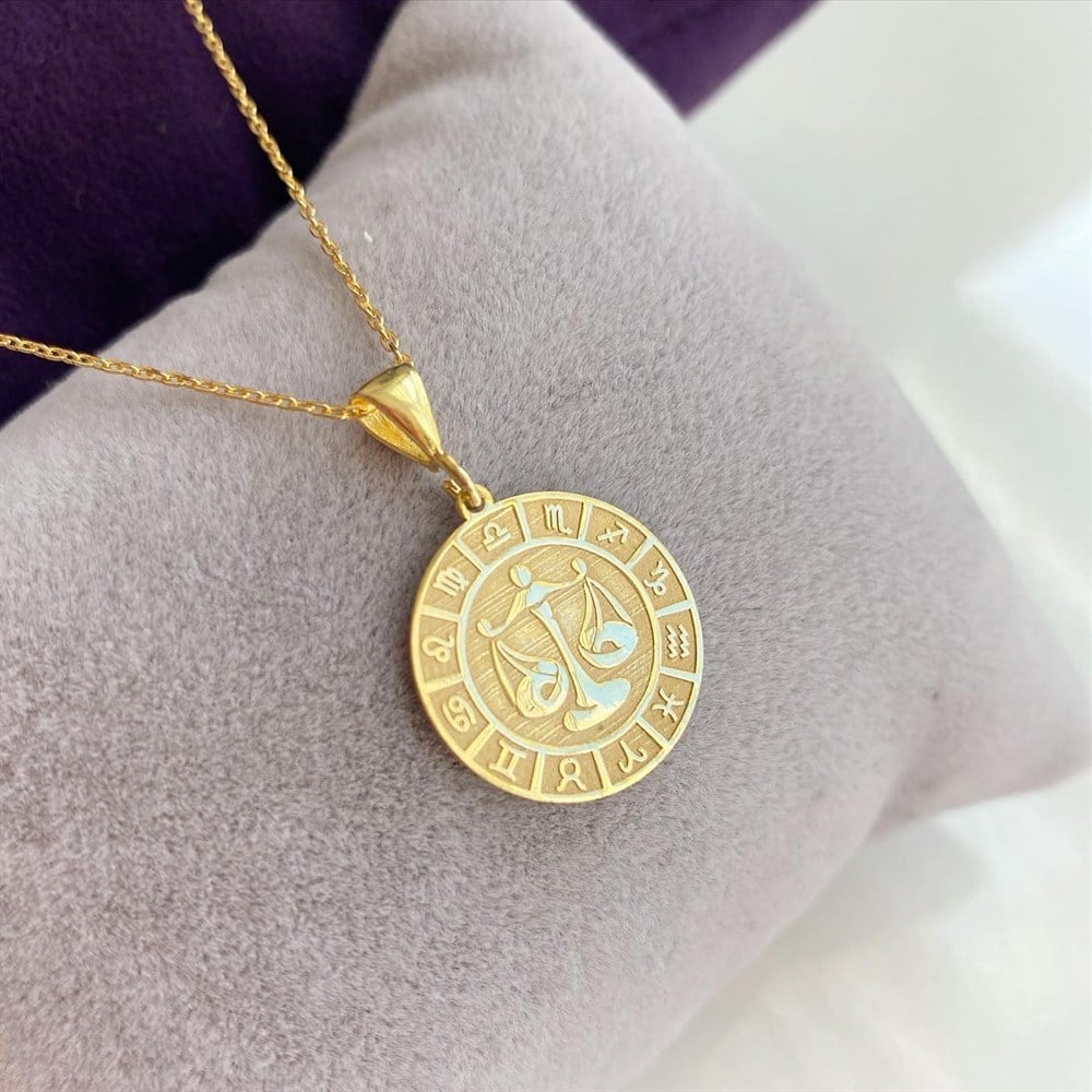 Terazi Burcu Gümüş Kolye