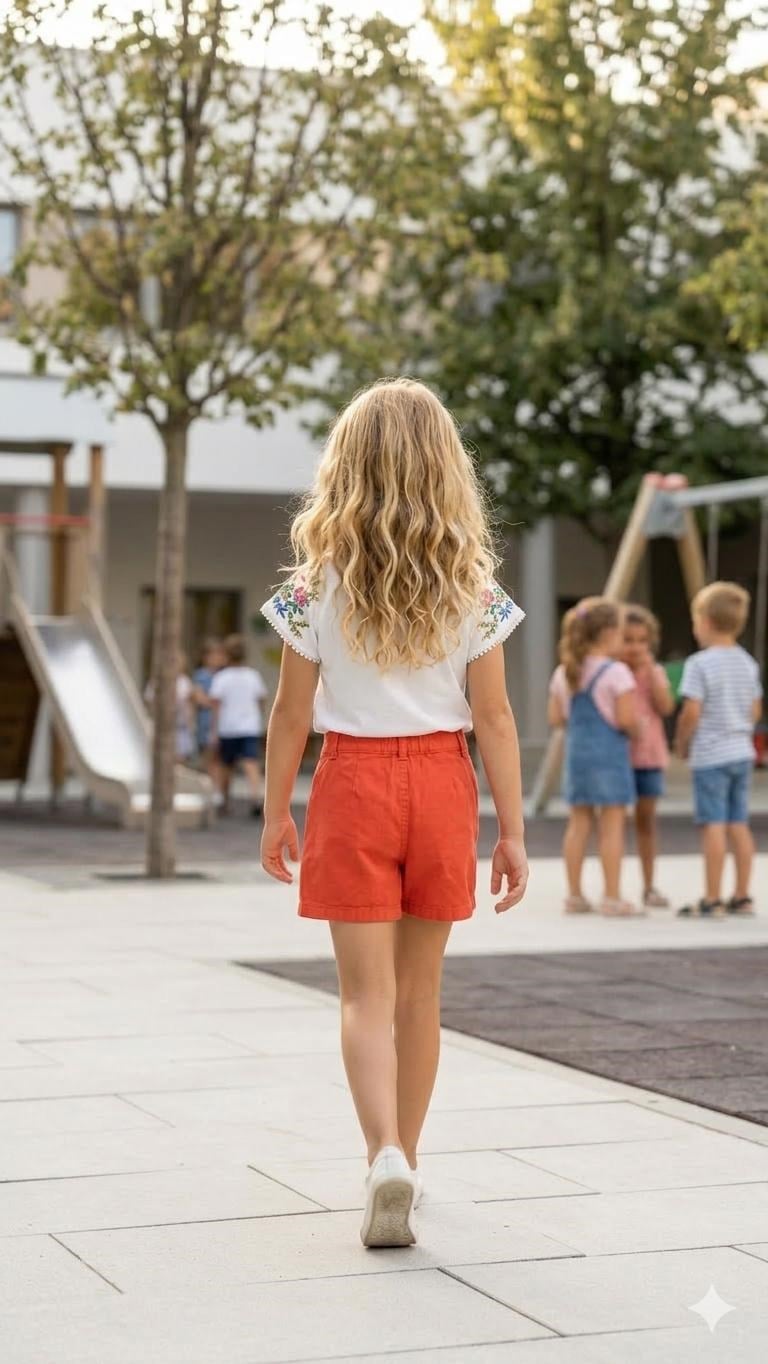 Kız Çocuk Nakışlı Beyaz Bluz Renkli Pensli Şort  2'li TakımAlt-Üst TakımHilal Akıncı Kids