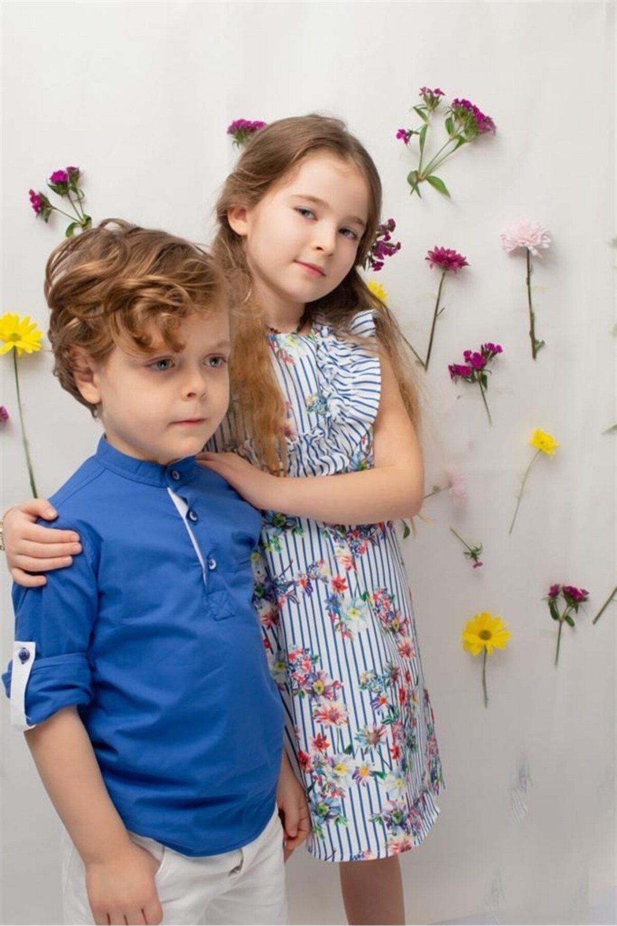 Kız Erkek Kombin Kırmızı Gömlek Kapri 2'li TakımAlt - Üst TakımHilal Akıncı Kids