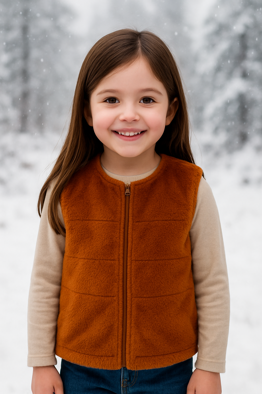 Kız Çocuk Dikişli Peluş YelekYelekHilal Akıncı Kids