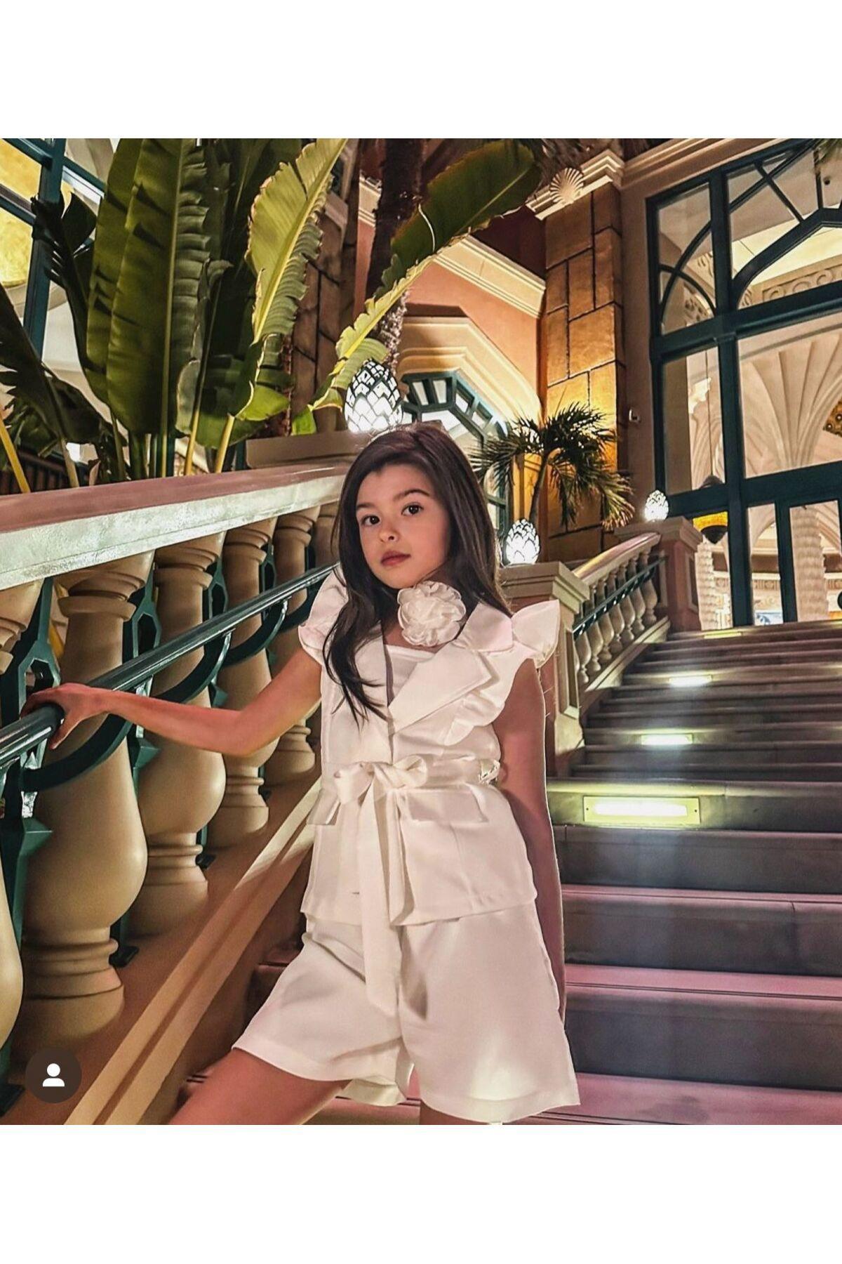 Kız Çocuk Prenses Kol Yelek Şort Body 3'lü TakımAlt-Üst TakımHilal Akıncı Kids
