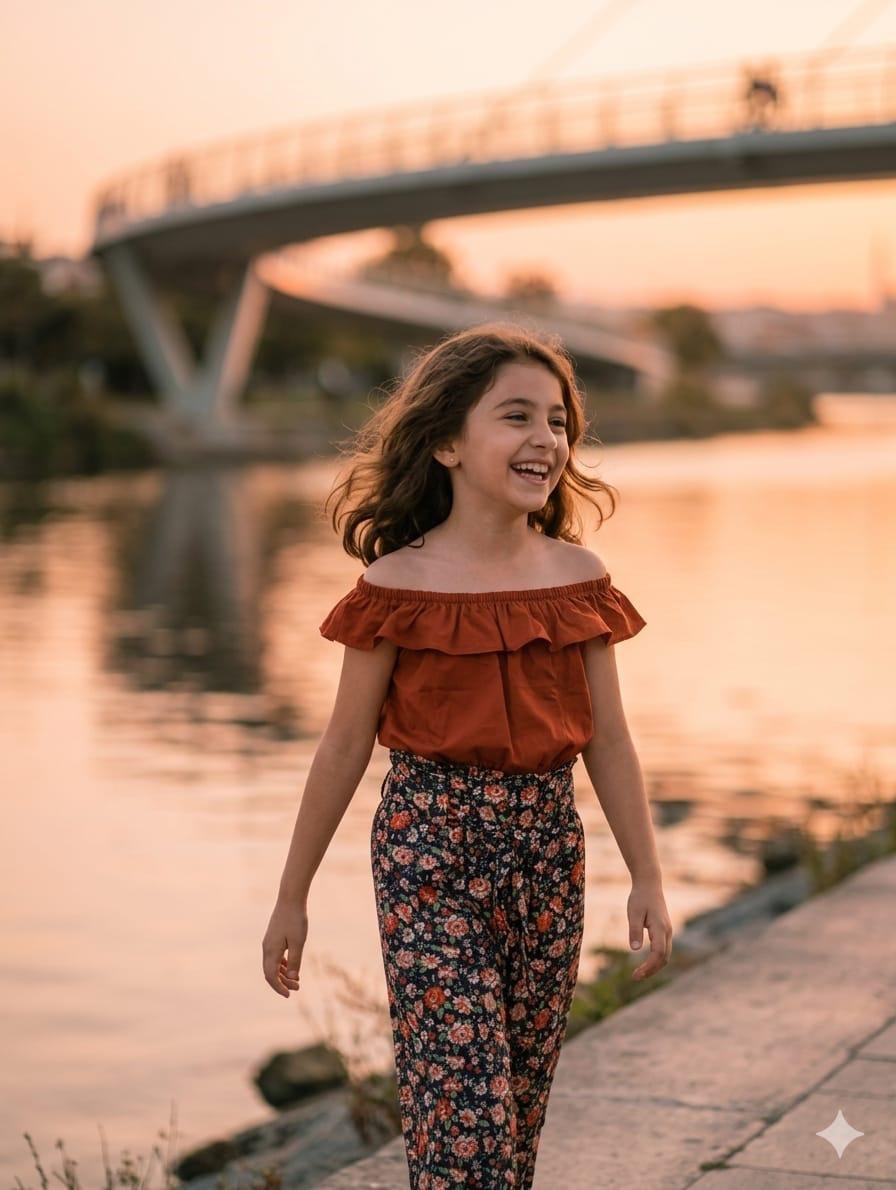 Kız Çocuk Renkli Bluz Çiçek Desenli Pantolon 2'li TakımAlt-Üst TakımHilal Akıncı Kids