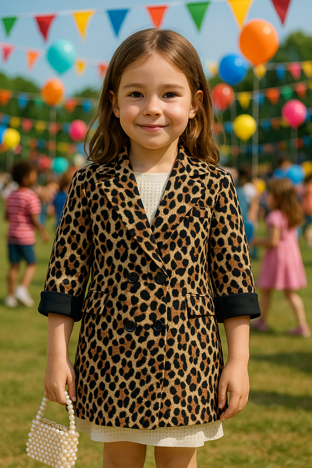 Leopar Desenli Blazer CeketKız ÇocukHilal Akıncı Kids