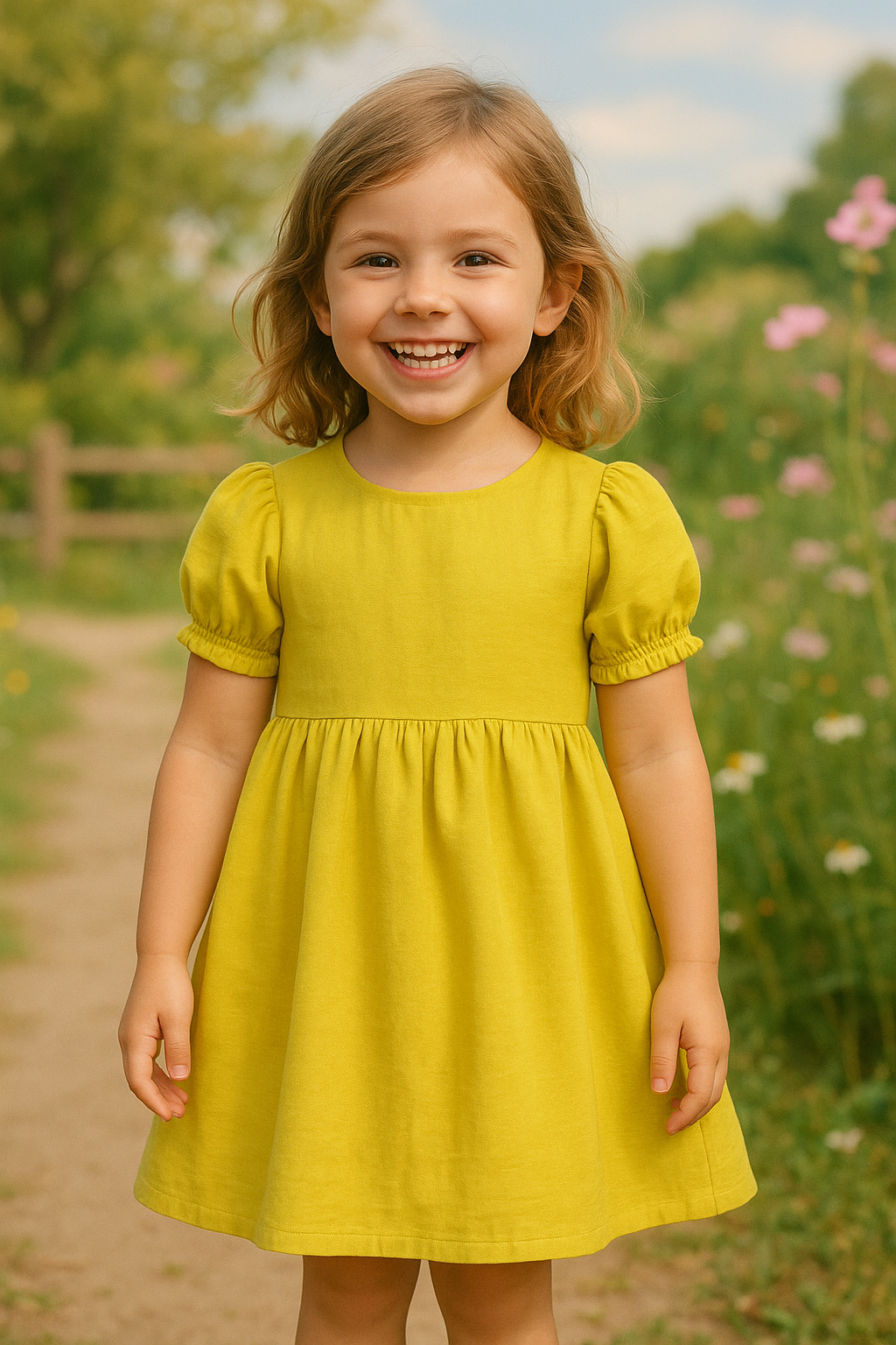 Pamuk Keten Basic ElbiseKız ÇocukHilal Akıncı Kids