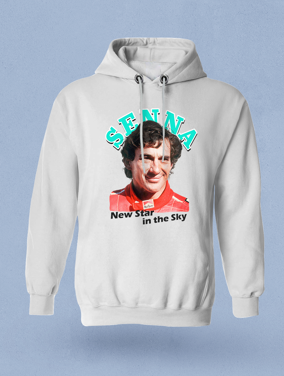 Ayrton Senna New Star in the Sky  Beyaz   Sweatshirt Hoodie