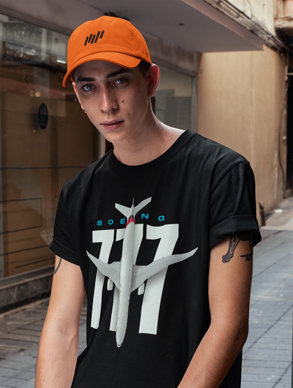 Boeing 777 Siyah T-Shirt