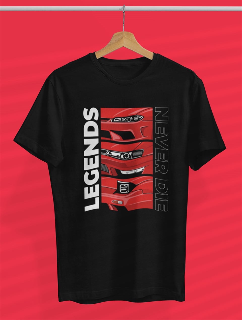 Car Series Legends Never Die Siyah T-Shirt