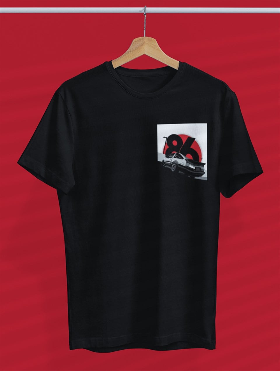 Car Series Toyota AE86 Siyah T-Shirt