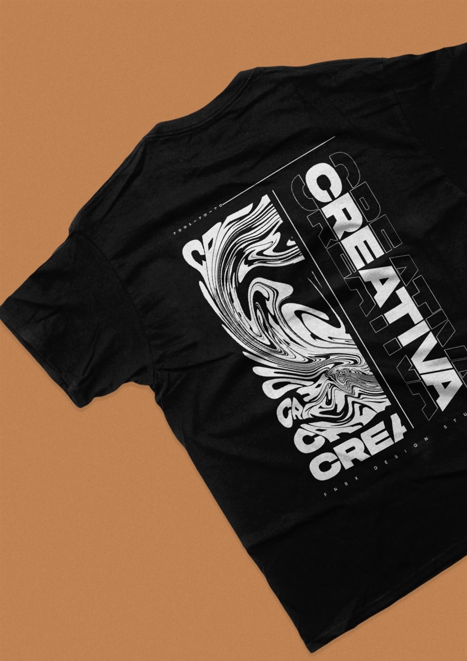 Cretiva Baskılı Unisex Siyah T-Shirt
