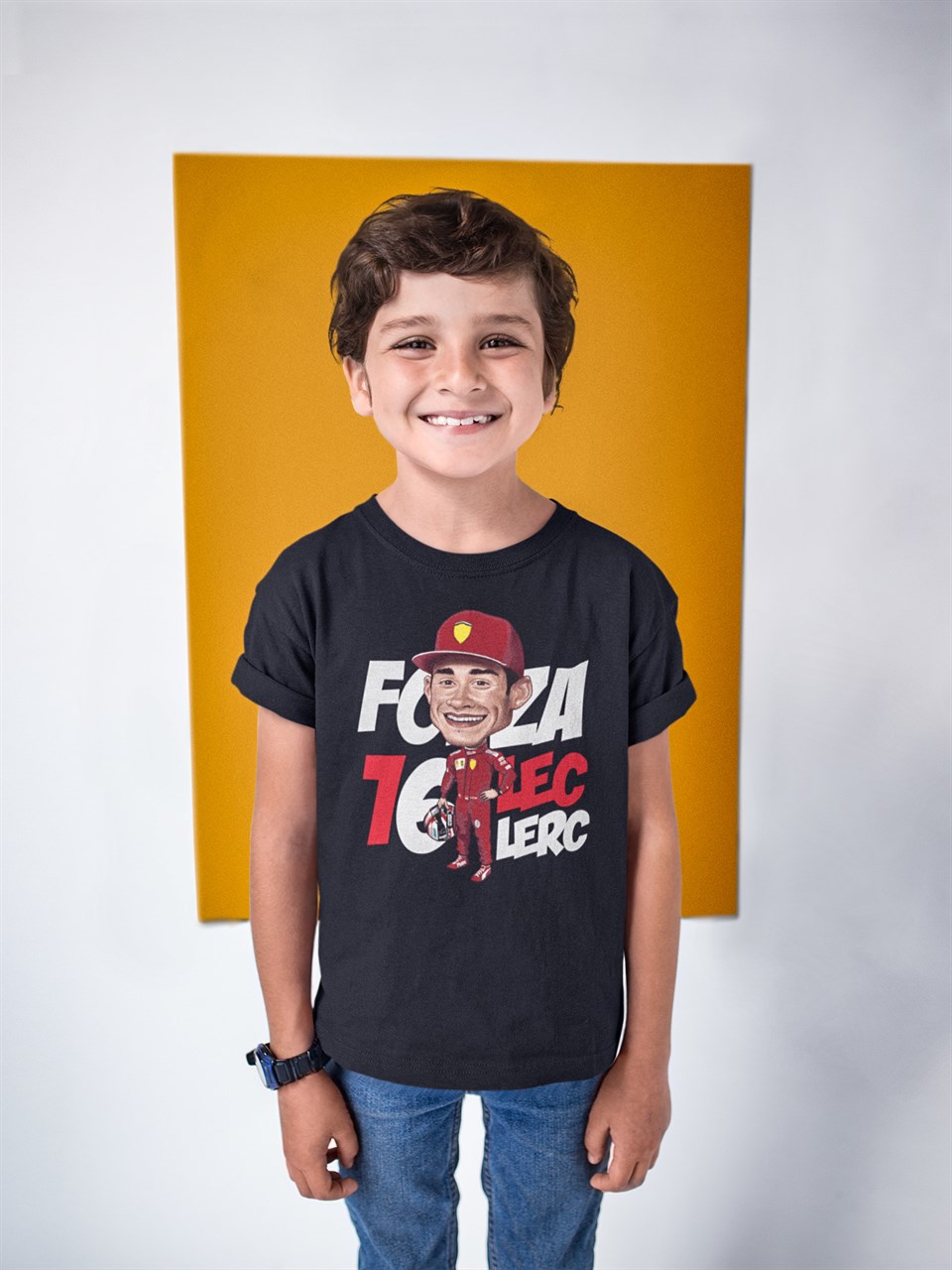 Forza Leclerc Siyah T-Shirt Çocuk