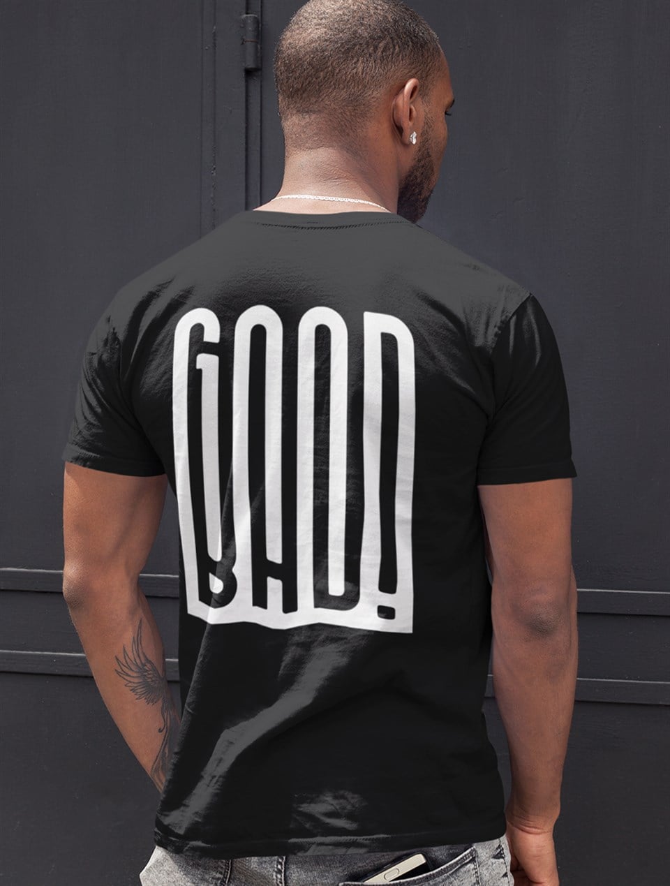 GoodBad Ön-Arka Baskılı T-Shirt