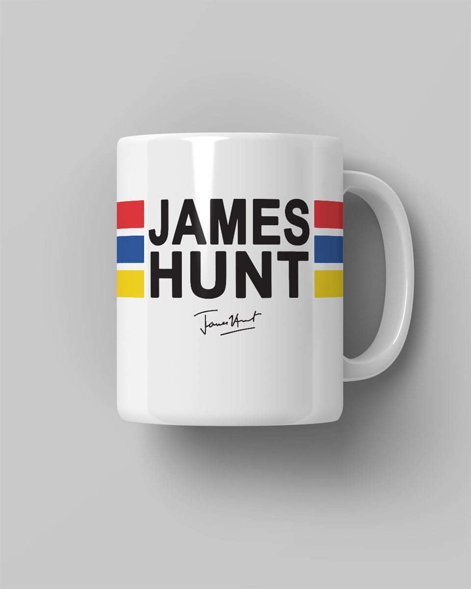 James Hunt Logo Baskılı Beyaz Kahve Kupa Bardak