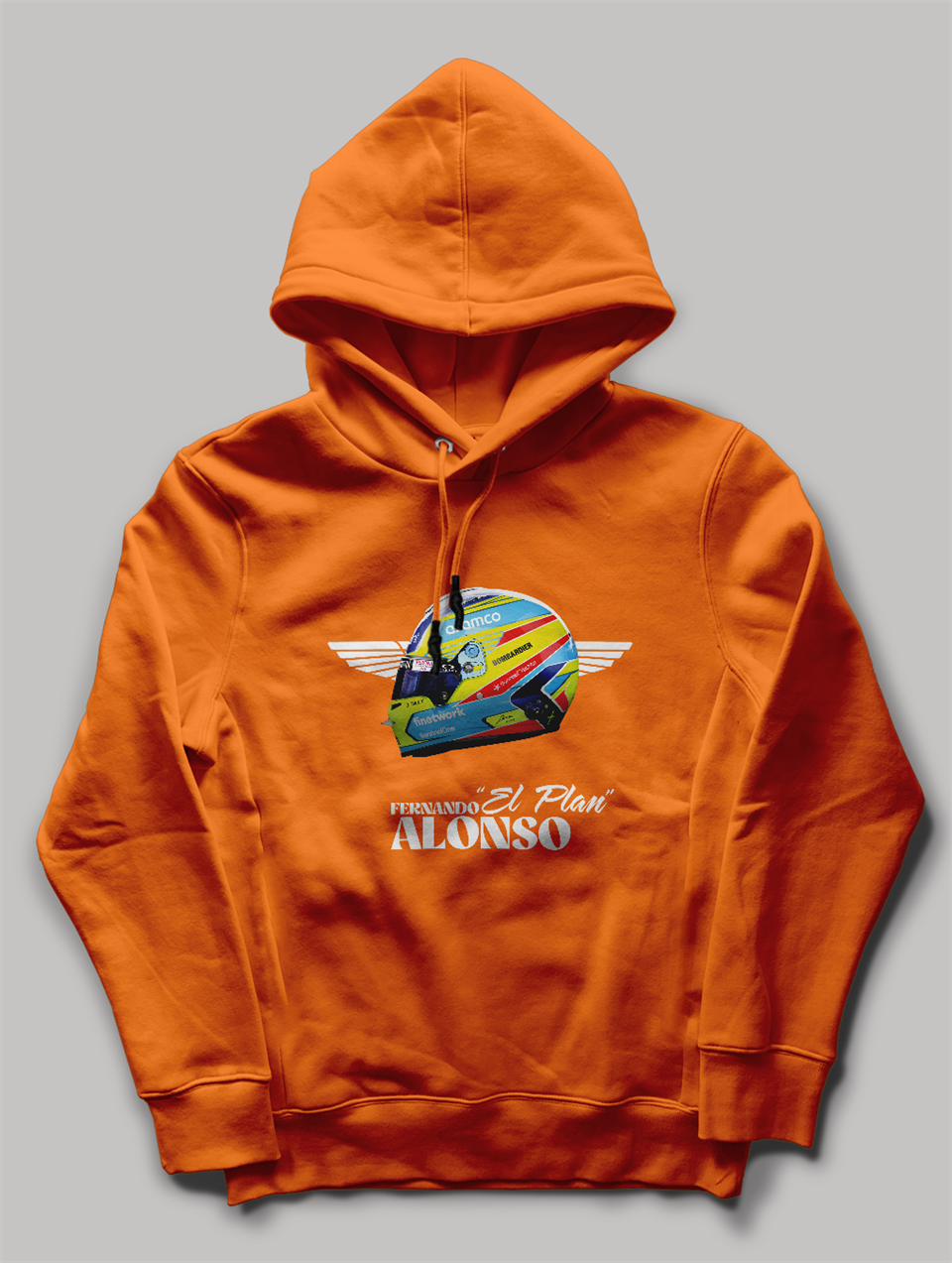 Leclerc 2023 Parlayan Kask  Kapşonlu Turuncu Sweatshirt Hoodie Kapşonlu