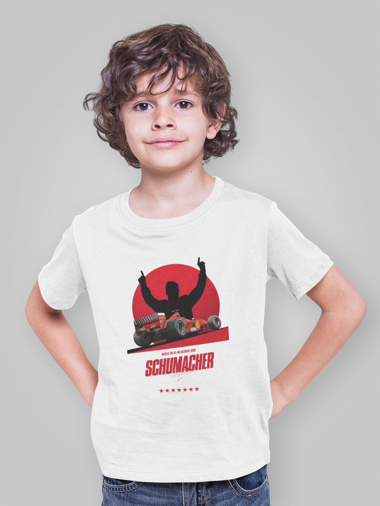 Michael Schumacher 7 championships Beyaz Çocuk  T-shirt