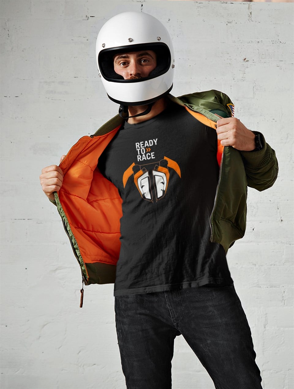 Ready To Race Motosiklet  Siyah T-Shirt 