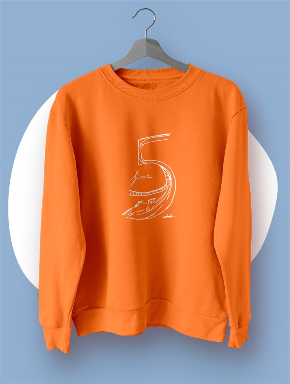 Sebastian Vettel 5 Drawing Turuncu Sweatshirt Kazak