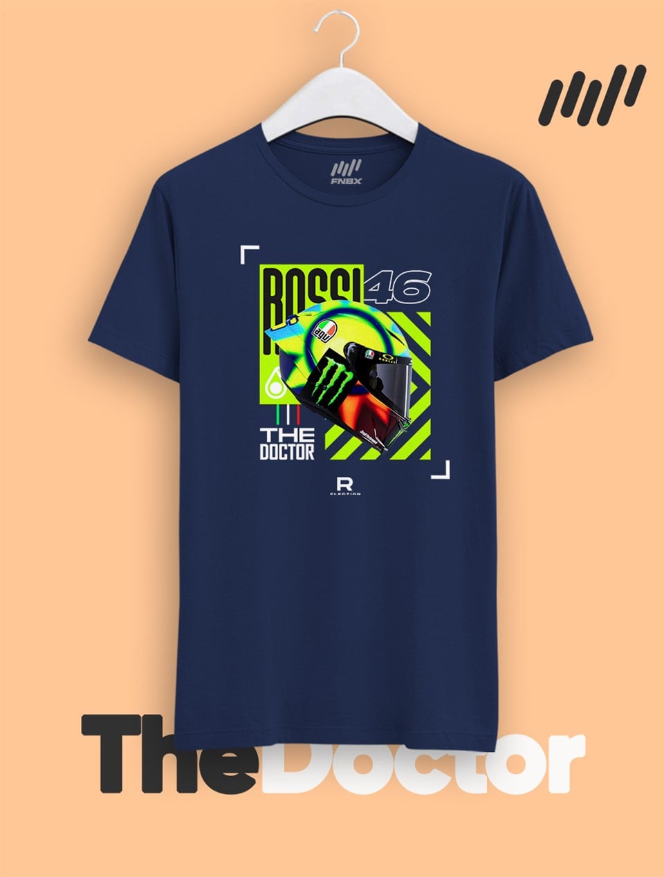 Valentino Rossi Kask Parlayan Vizör Baskılı T-Shirt