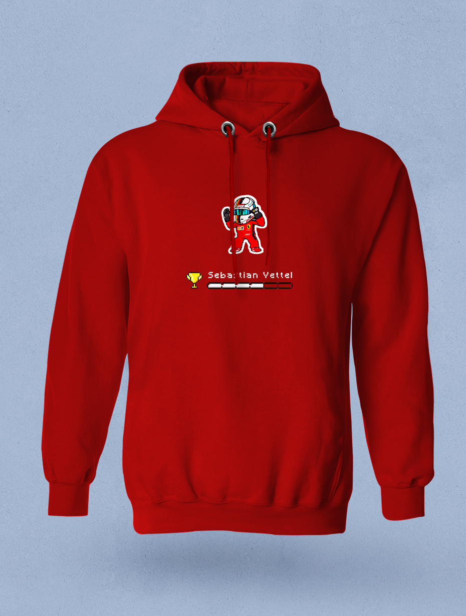 Vettel Pixel  Kırmızı Sweatshirt Hoodie