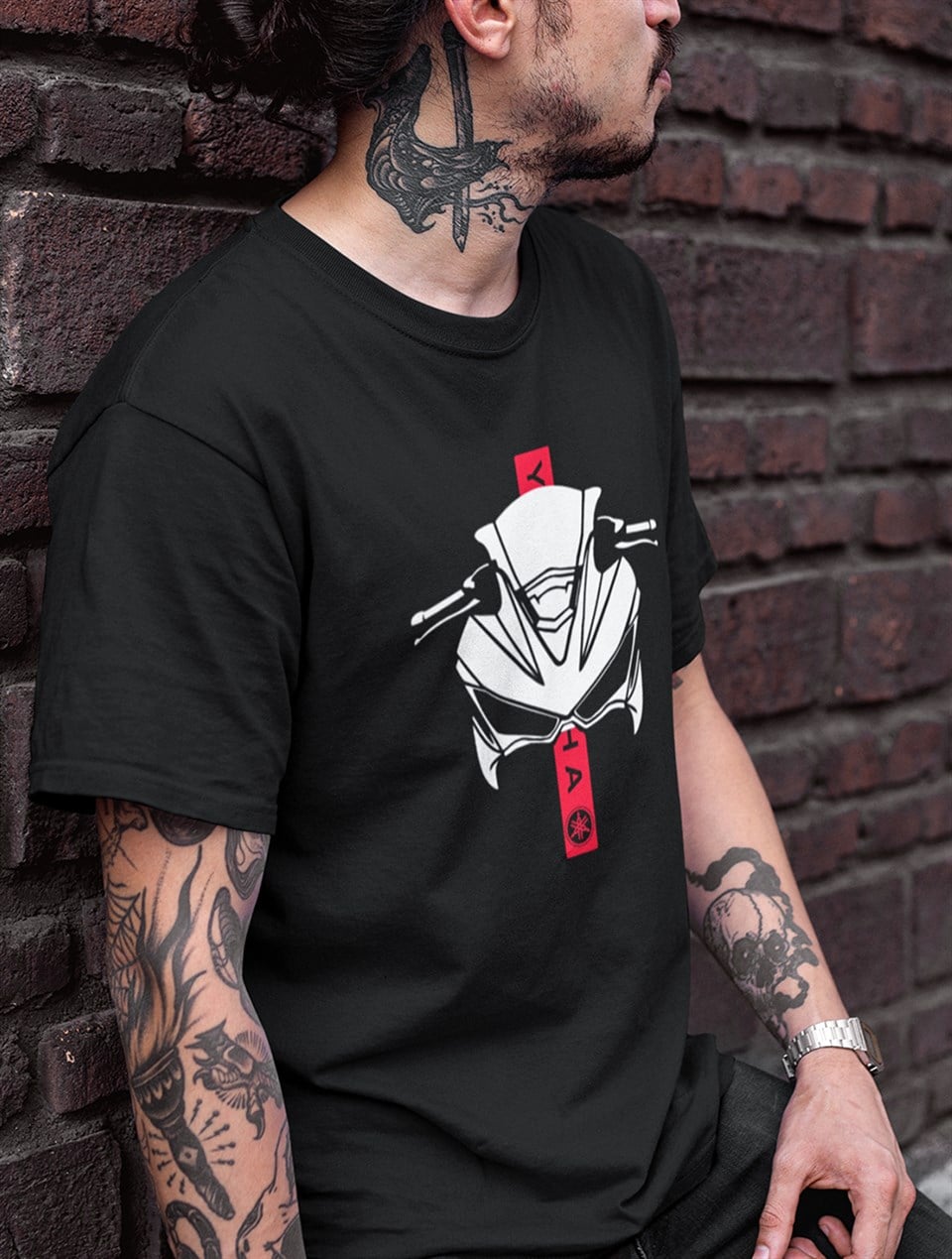 Yamaha YzF Motosiklet Siyah T-Shirt 
