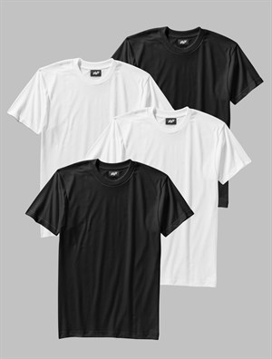 4'lü Siyah-Beyaz Renk Basic T-Shirt